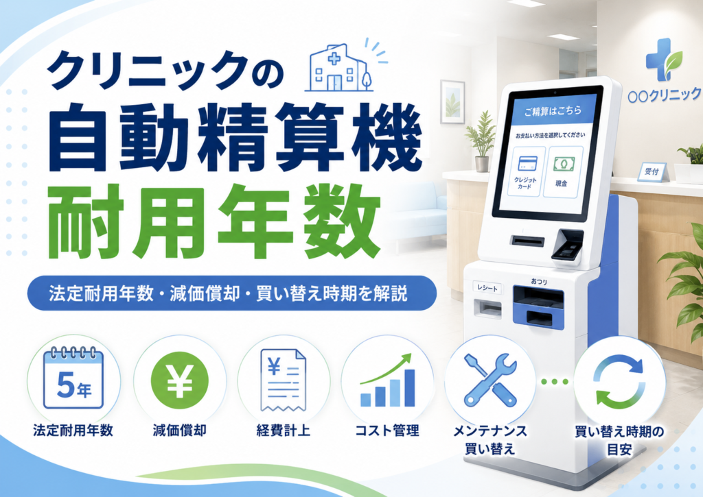 クリニックの自動精算機の耐用年数は何年？法定耐用年数・減価償却・買い替え時期を解説